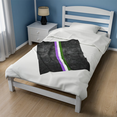 Grunge Genderqueer Pride Flag Stripe Velveteen Plush Blanket
